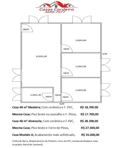 Casa 48 m²  apartir  de R$ 18.700,00